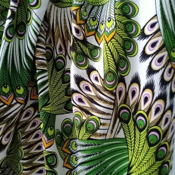 Sunny Girl Green abstract peacock-print tulip dress - Picture 3 of 3
